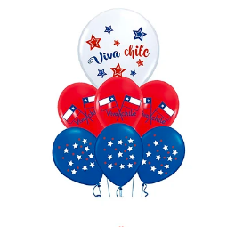 set de globos latex viva chile 7pcs