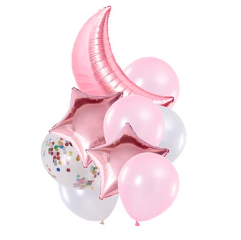 Set de globos luna y estrellas 9pcs