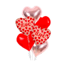 Set de globos metalicos te amo corazón 6pcs