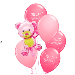 Set de globos mini oso rosa 6pcs