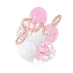 Set de globos rosa girl 8pcs