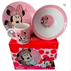 Set Desayuno 3 Piezas Disney Ceramica Minnie