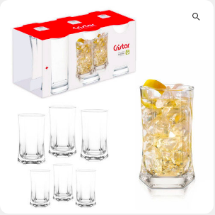 SET VASOS CRISTAR VIVALDI 6 PIEZAS