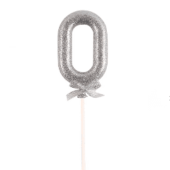 Topper N.º 0 color plata glitter 