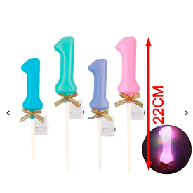 Topper Nº 1 con luz led color aleatorio