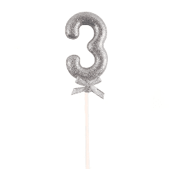 Topper N.º 3 color plata glitter
