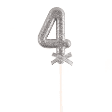 Topper N.º 4 color plata glitter 