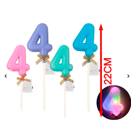 Topper Nº 4 con luz led color aleatorio