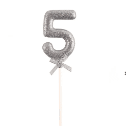 Topper N.º 5 color plata glitter 
