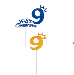 Topper N.º 9 feliz cumpleaños con corona color aleatorio