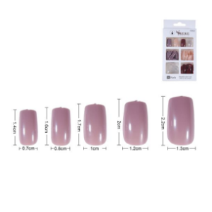 uñas postizas unicolor 96pcs