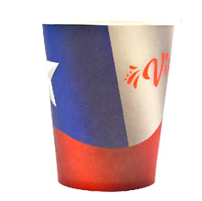 Vaso fiestas patrias bandera de chile 6pcs 9oz