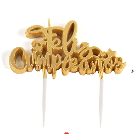 Vela feliz cumpleaños color dorado 