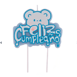 Vela feliz cumpleños bebe oso celeste 1pcs