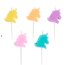 Velas de unicornio colores surtidos